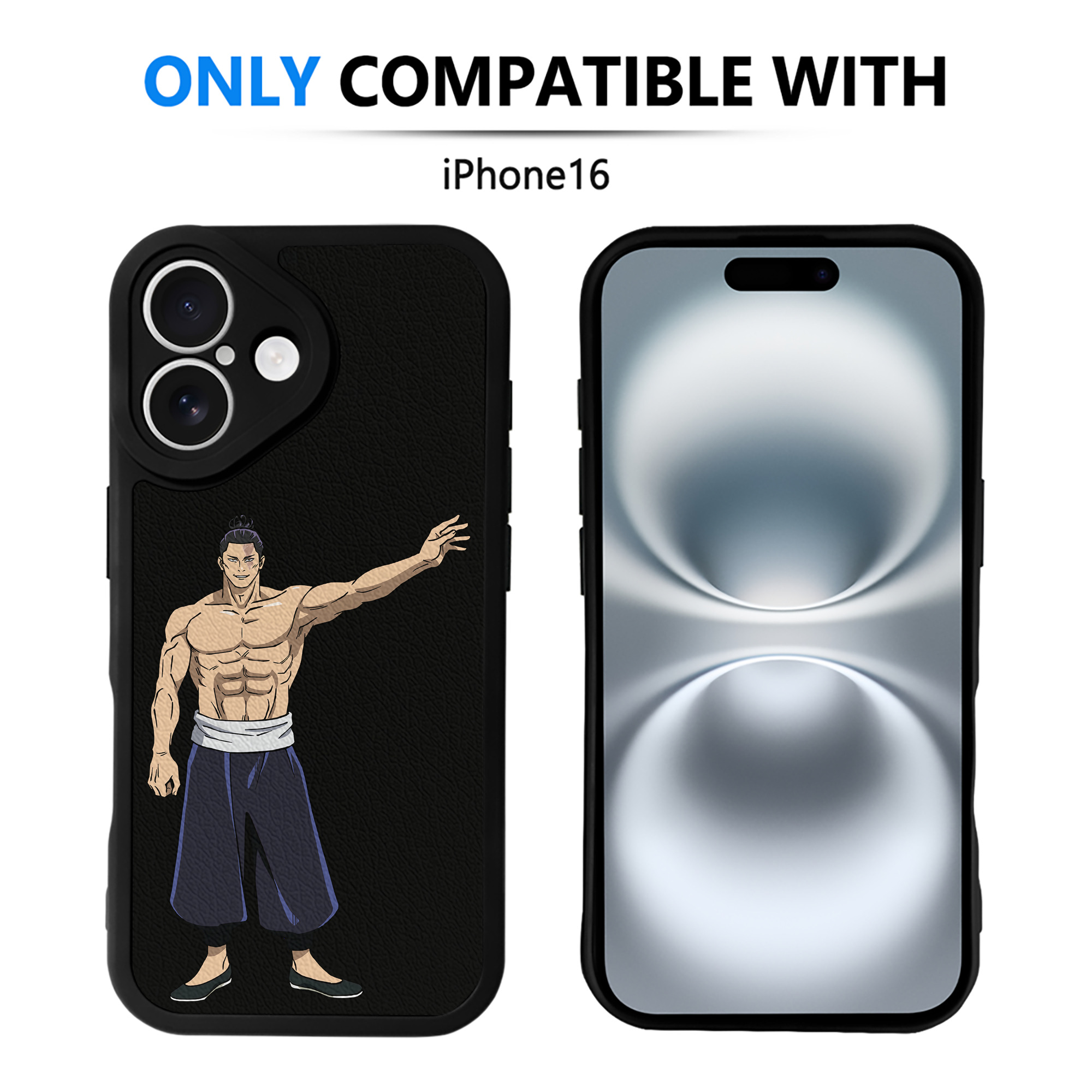（画像用） 呪術廻戦 Jujutsu Kaisen 【iPhone 16シリーズ対応】シリコンスマホケース（レザー調） 材質：シリコン
